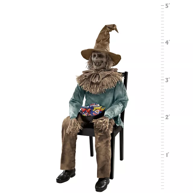 4 Ft 6 In Scary Sitting Scarecrow Animatronic at Spencer's