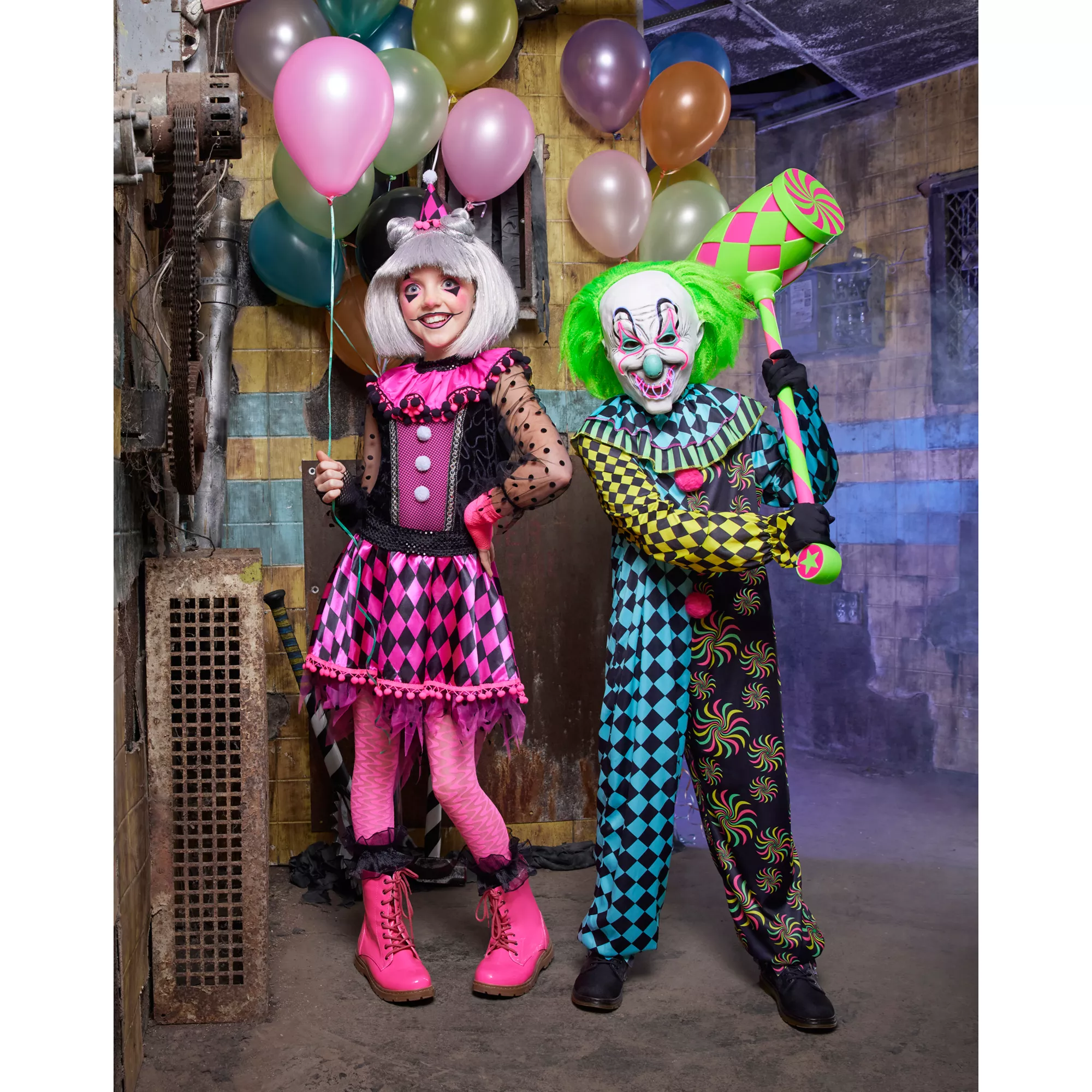 Kids Neon Clown Costume Deluxe at Spencer's