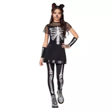Kids Silver Skeleton Dress Costume at Spencer's