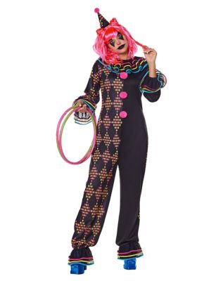 Adult Neon Clown Jumpsuit Costume