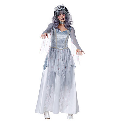 Day of the Dead Corpse Bride Costume Skeleton Halloween Ladies Fancy Dress
