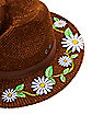 '60s Flower Embroidered Hippie Hat