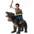 Kids Inflatable Ride-Along 3-Headed Dog Costume at Spirit Halloween