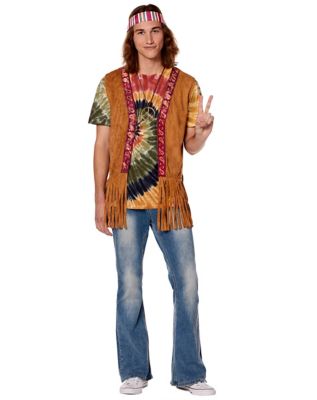 Adult Peace Hippie Fringe Vest - Spirithalloween.com