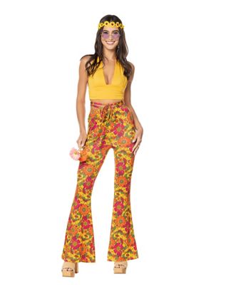 Child's Yellow Hippie Bell Bottom Pants - Candy Apple Costumes