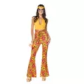 Adult Yellow Flower Bell Bottom Pants at Spirit Halloween