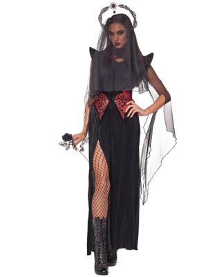 Halloween vampire costume adult masquerade Party Death cape Black cape  cosplay witch long skirt