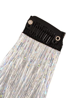 Silver Tinsel Hair Extensions