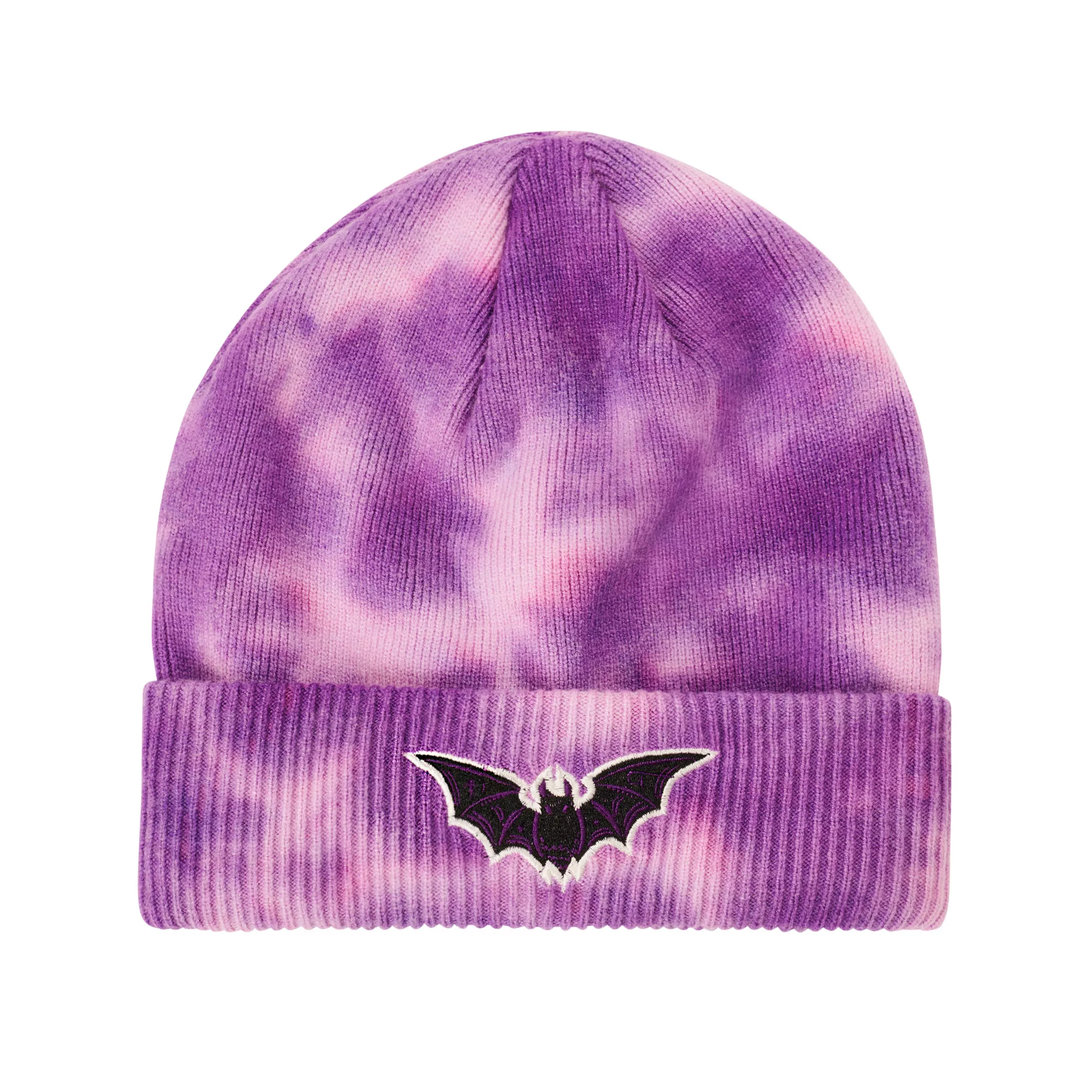 Purple Tie Dye Bat Beanie at Spencer's