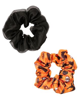 01627959 - Black and Orange Halloween Icons Scrunchies