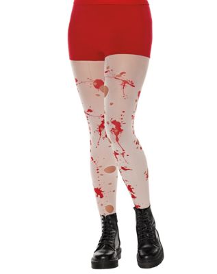Blood Splatter Leggings ❤ liked on Polyvore featuring pants, leggings, legging  pants, splatter pants, whit…