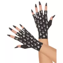 Unholy Cross Fingerless Gloves at Spirit Halloween