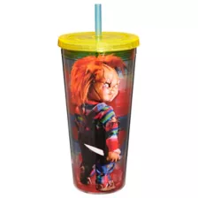 Striped Chucky Cup with Straw - 20 oz. at Spencer's