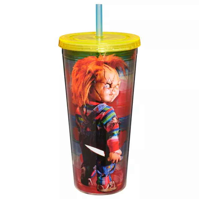 Striped Chucky Cup with Straw - 20 oz. at Spencer's