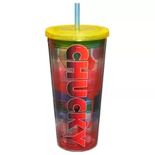 Striped Chucky Cup with Straw - 20 oz. at Spencer's