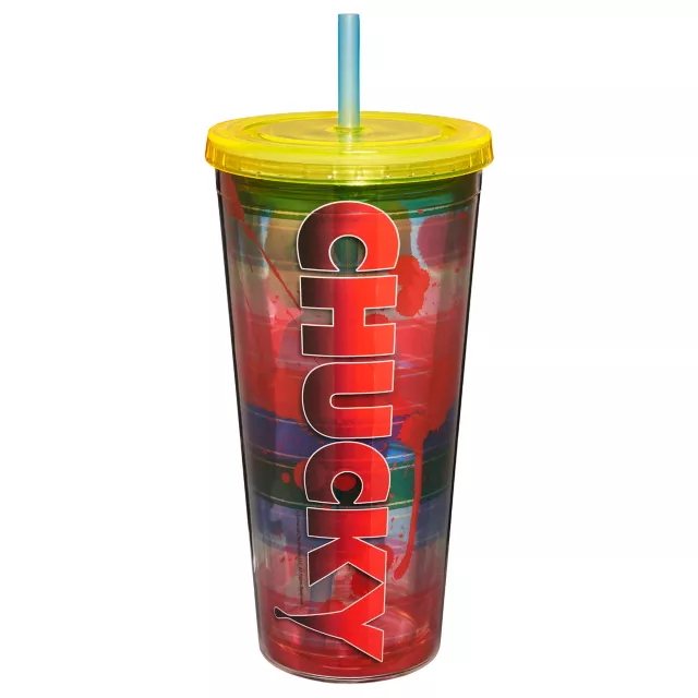 Striped Chucky Cup with Straw - 20 oz. at Spencer's