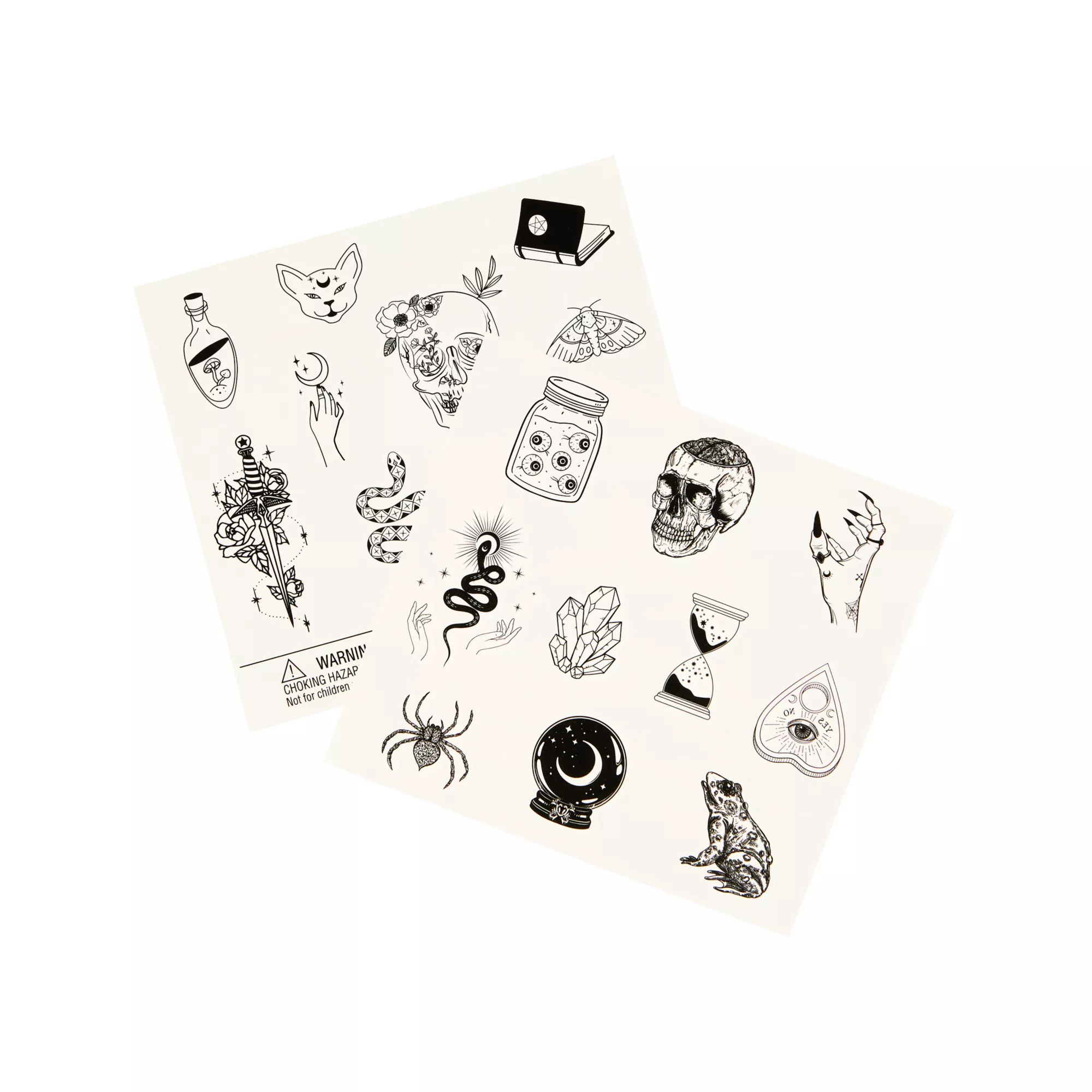 Black Gothic Witch Temporary Tattoos - 20 Pack at Spencer's