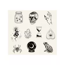 Black Gothic Witch Temporary Tattoos - 20 Pack at Spencer's
