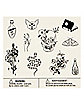Black Gothic Witch Temporary Tattoos - 20 Pack