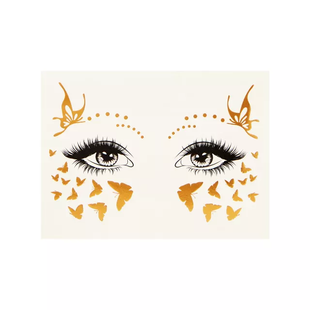 Gold Butterfly Face Decal at Spencer's