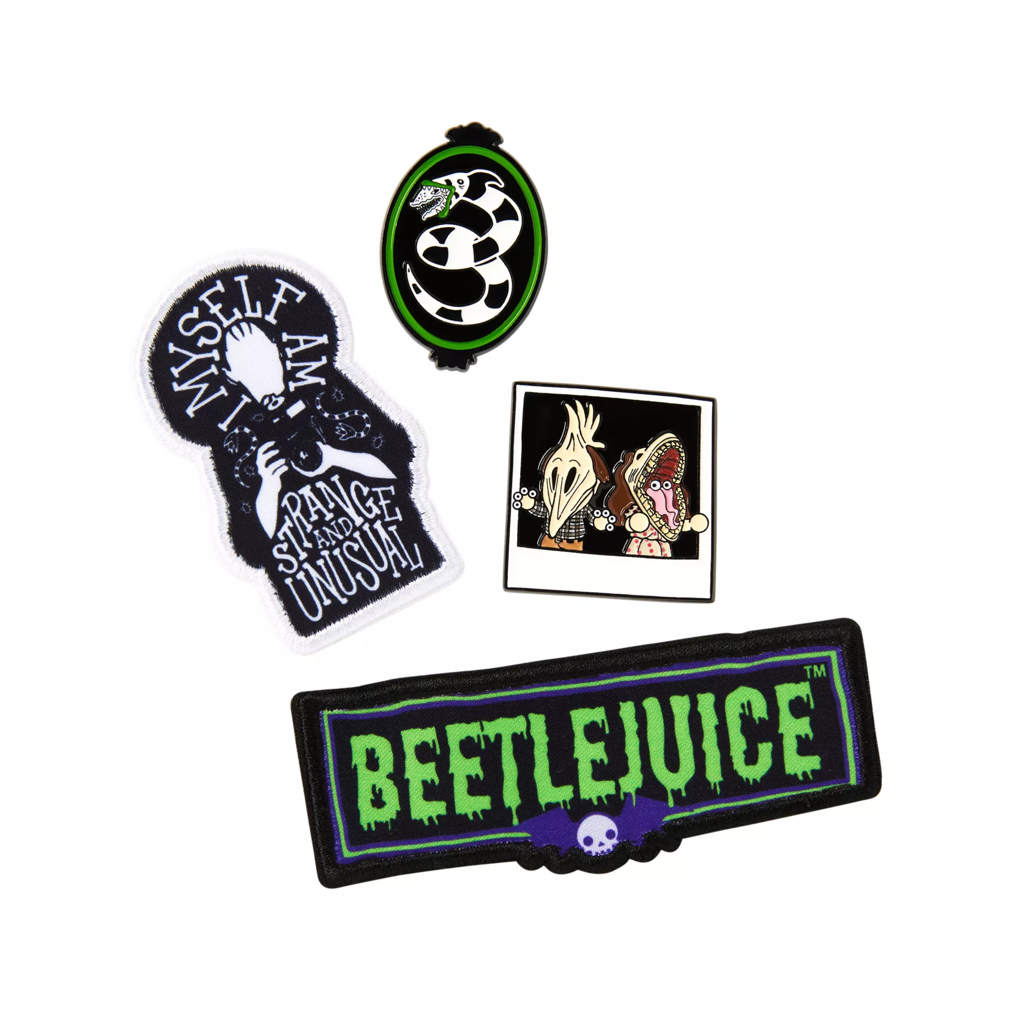 Beetlejuice Patch and Pin Set at Spirit Halloween