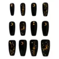 Black and Gold Moon Press-On Nails at Spencer's
