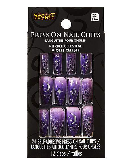 Purple Celestial Press-On Nails - Spirithalloween.com