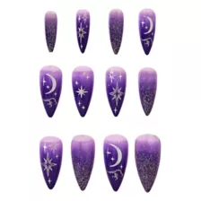 Purple Celestial Press-On Nails at Spencer's