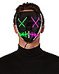 Light-Up EL Wire Green and Purple Stitched Half Mask