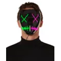 Light-Up EL Wire Green and Purple Stitched Half Mask at Spirit Halloween
