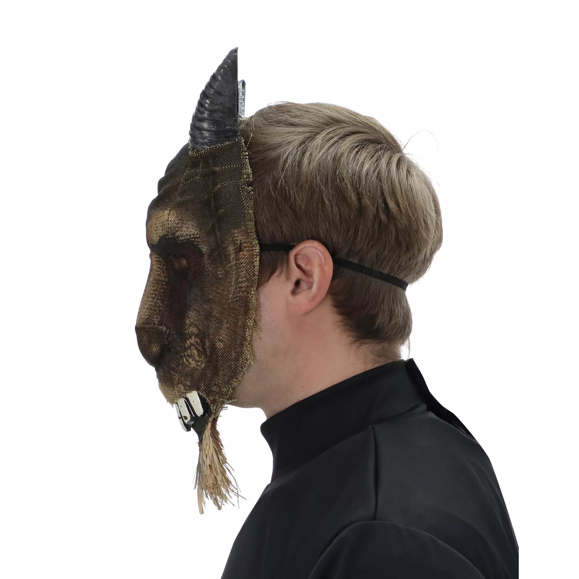 Bloody Burlap Goat Half Mask at Spirit Halloween