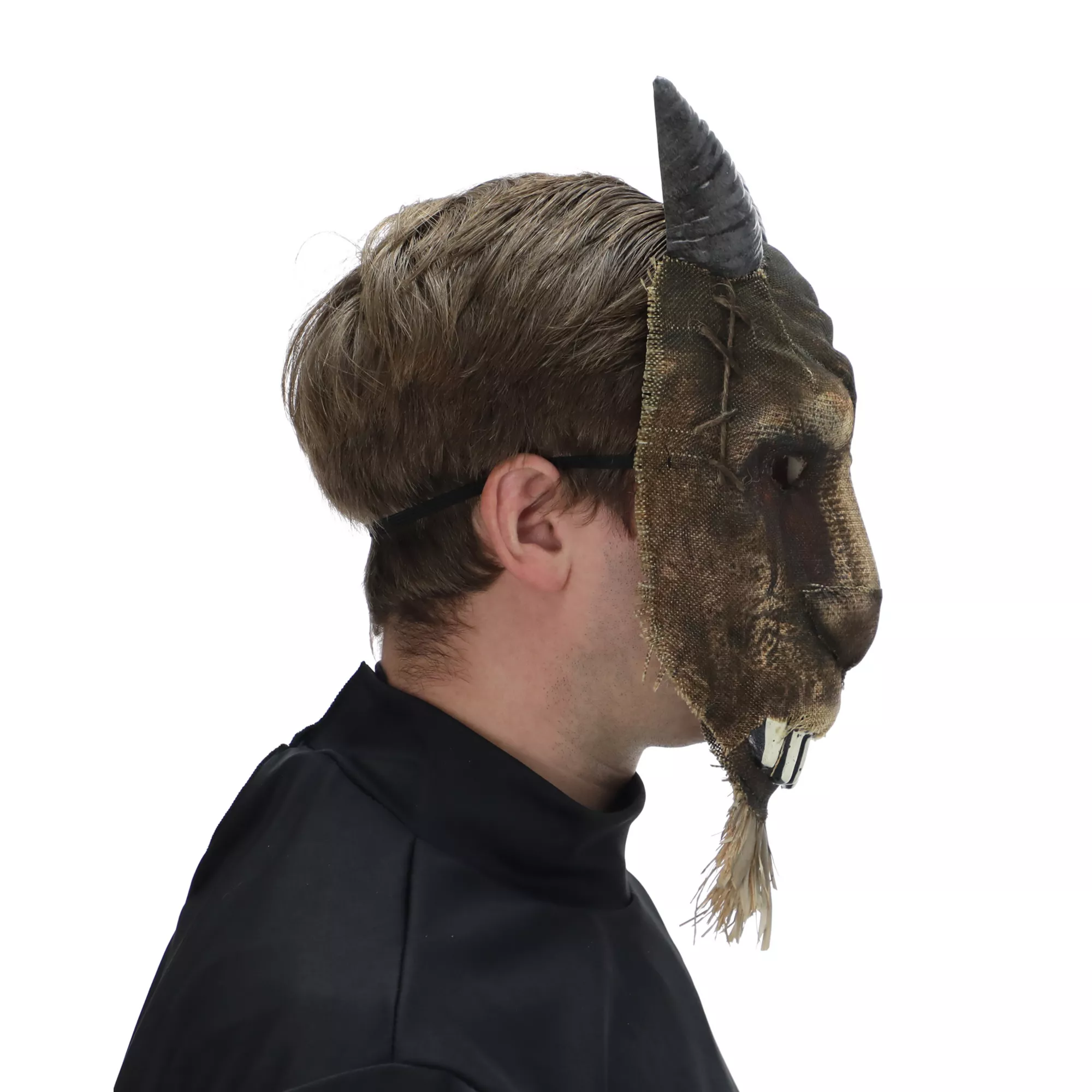 Bloody Burlap Goat Half Mask at Spirit Halloween