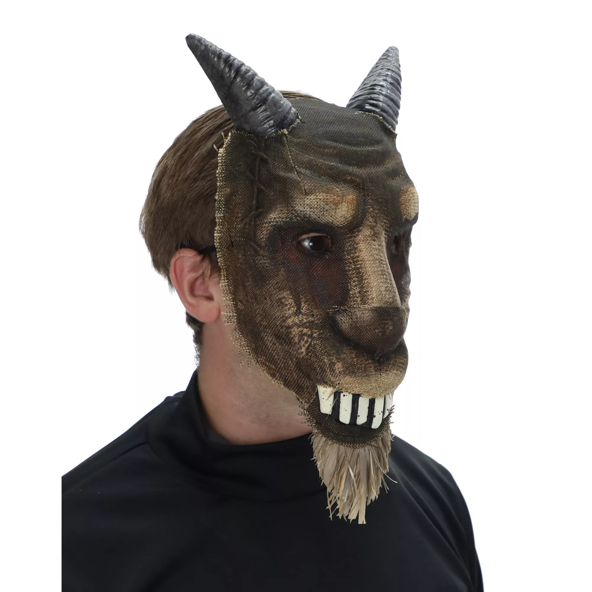 Bloody Burlap Goat Half Mask at Spirit Halloween