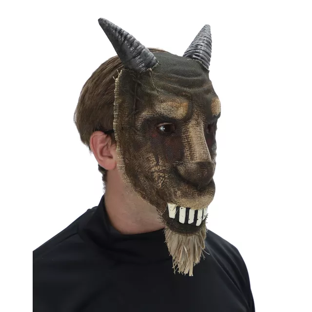 Bloody Burlap Goat Half Mask at Spirit Halloween