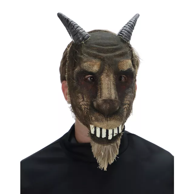 Bloody Burlap Goat Half Mask at Spirit Halloween