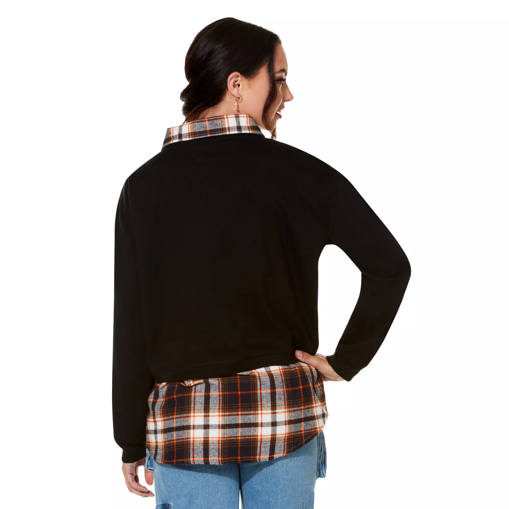 Halloween Plaid Crew Long Sleeve T Shirt at Spirit Halloween