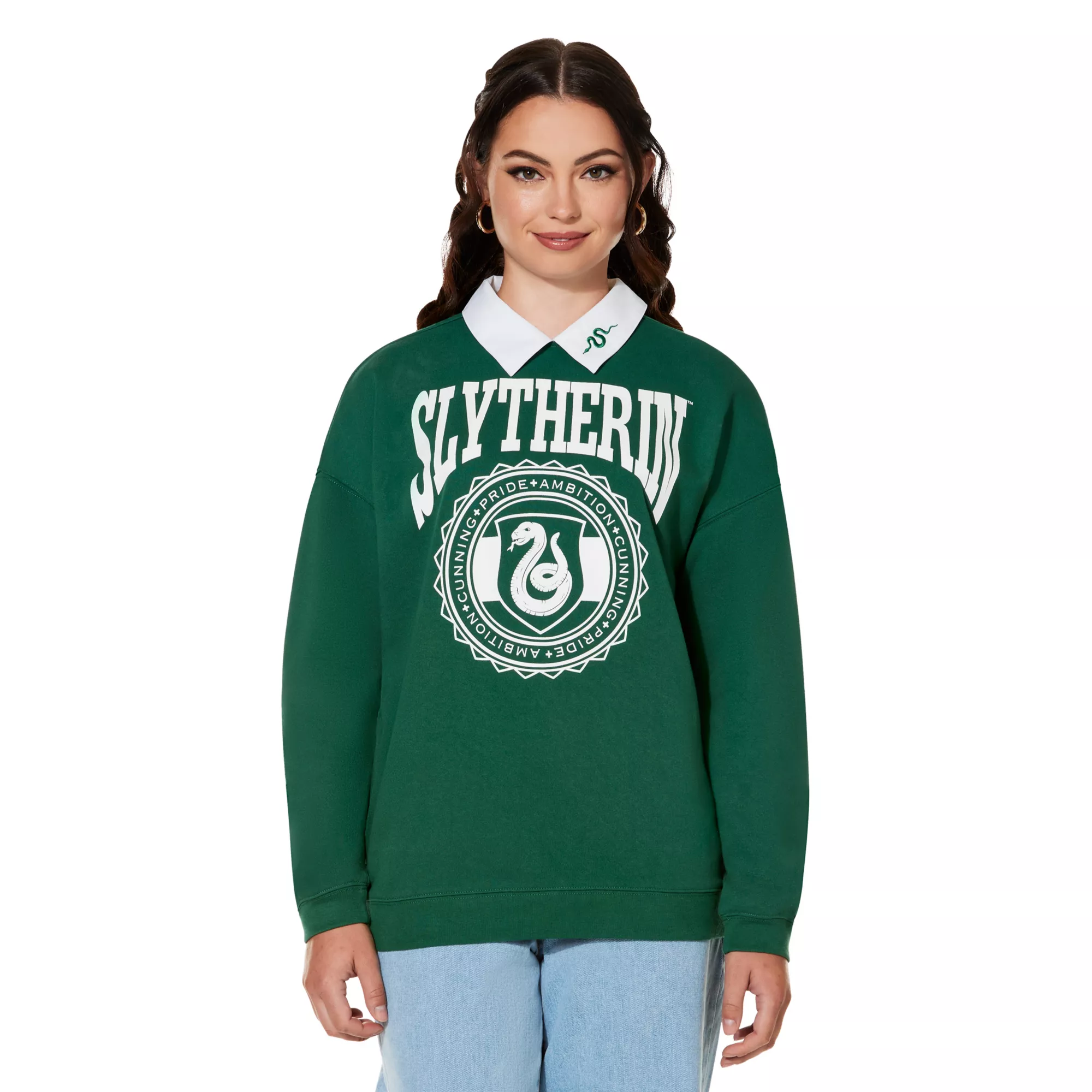 Slytherin Collared Crewneck - Harry Potter at Spencer's