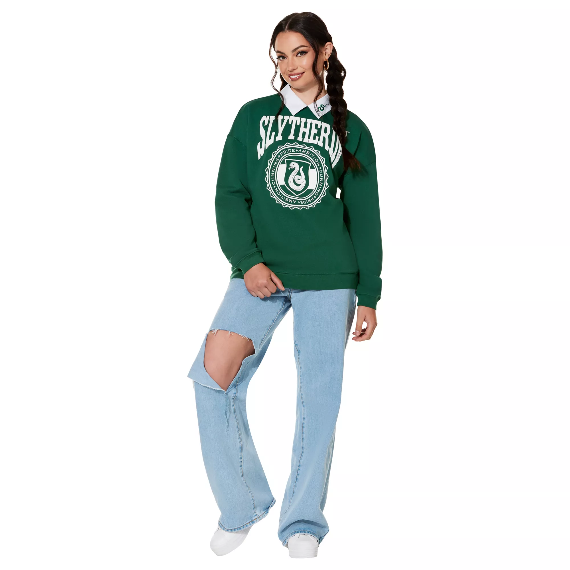 Slytherin Collared Crewneck - Harry Potter at Spencer's