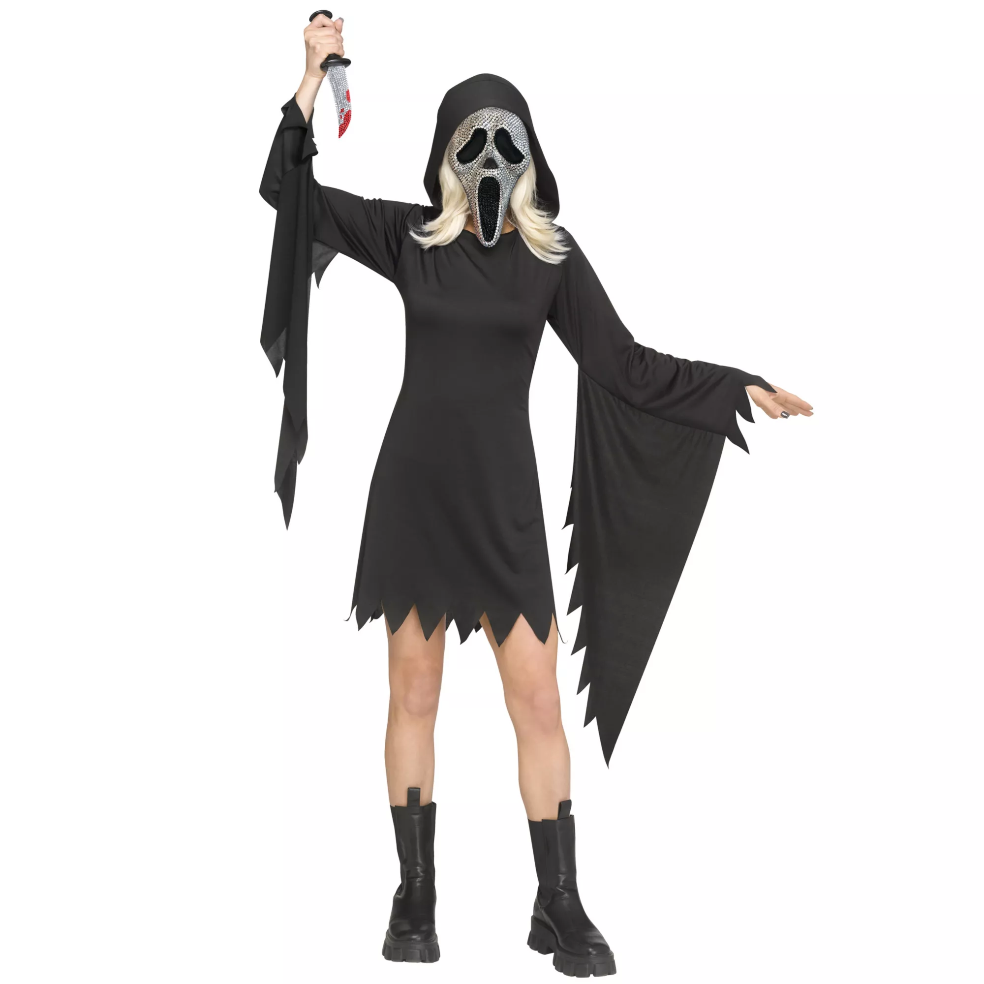 Adult Bling Ghost Face Dress Costume at Spencer's