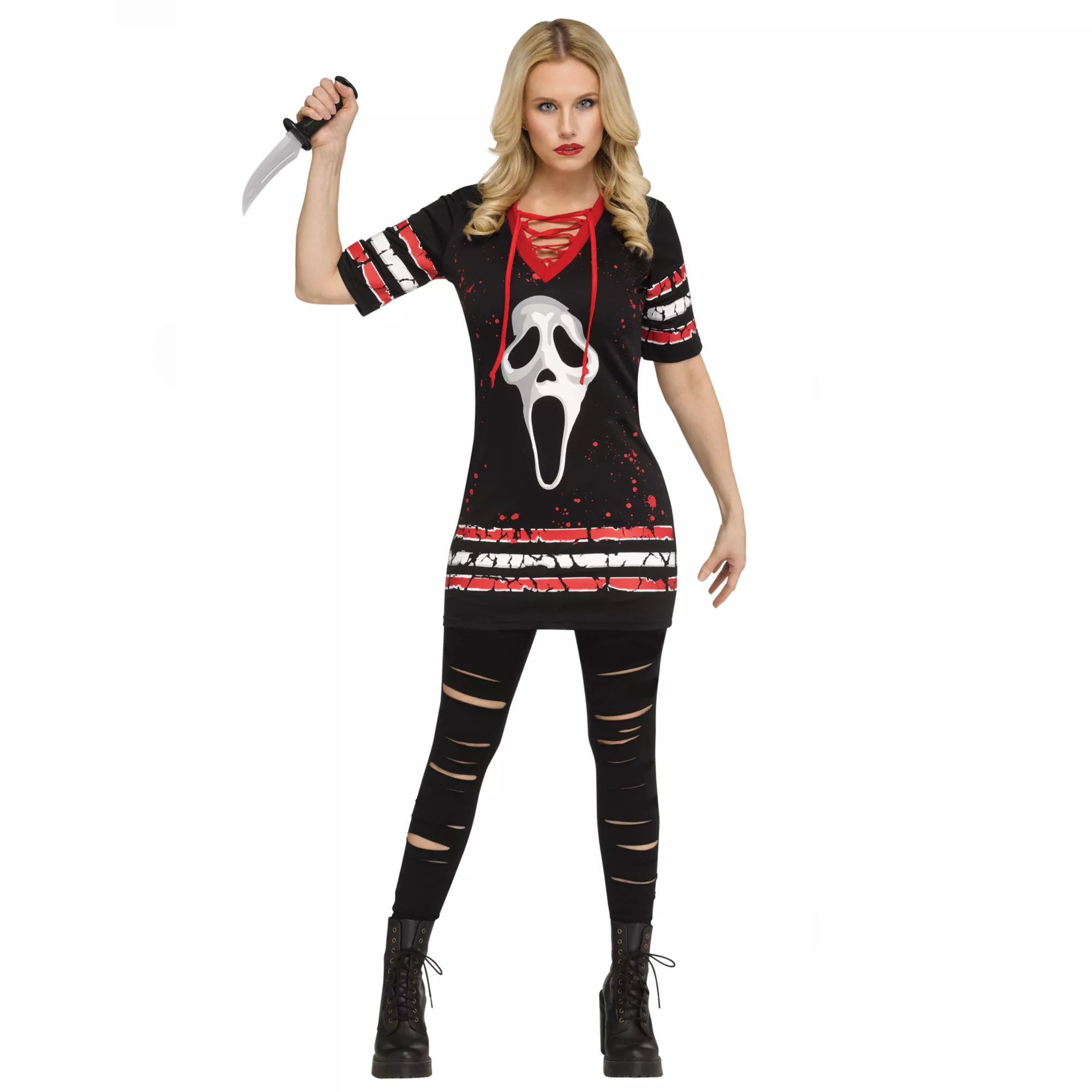 Adult Ghost Face Jersey Dress Costume at Spirit Halloween