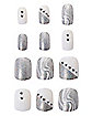 Silver and White Press On Nails