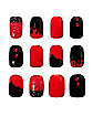 Black and Red Press On Nails