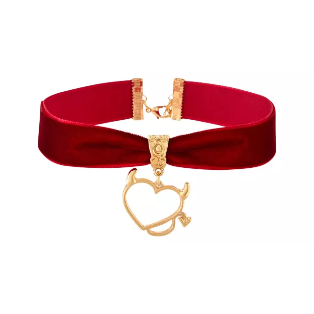 Kids Red Devil Heart Choker Necklace at Spencer's