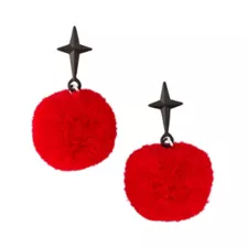 Kids Clown Star Pom Pom Earrings at Spencer's