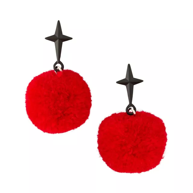 Kids Clown Star Pom Pom Earrings at Spencer's