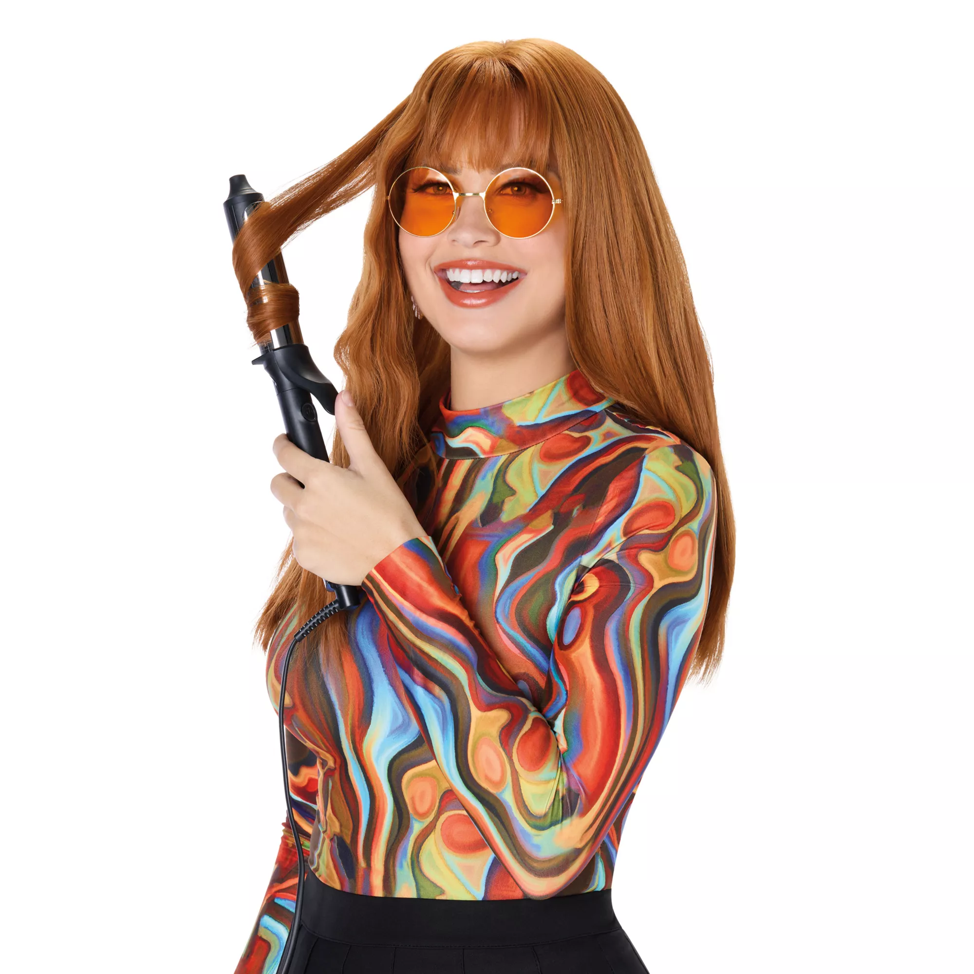 Heat Resistant Copper Wig with Bangs at Spirit Halloween