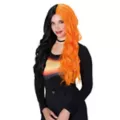 Heat Resistant Black and Orange Split Wig at Spirit Halloween