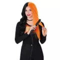 Heat Resistant Black and Orange Split Wig at Spirit Halloween