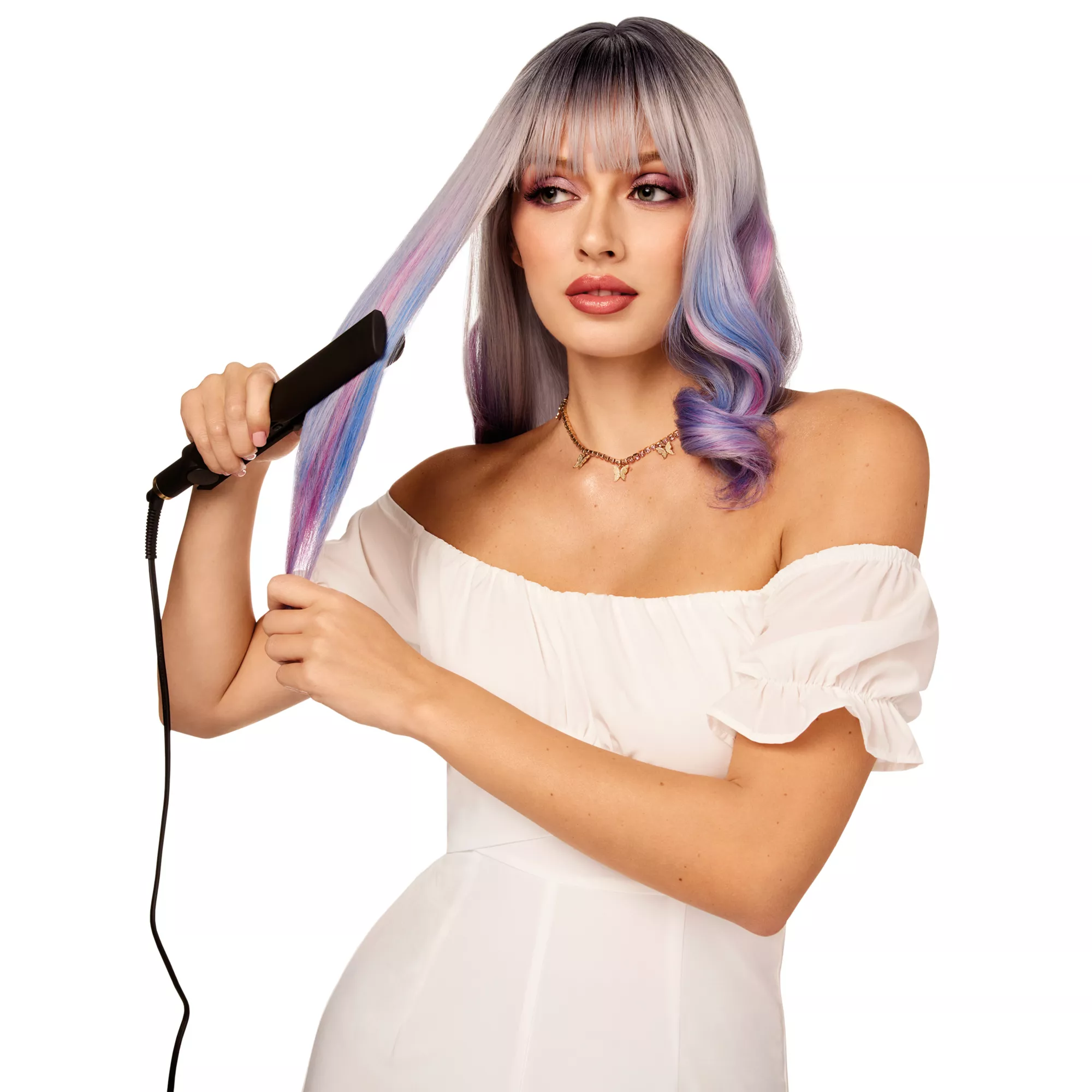 Heat Resistant Cotton Candy Purple Wig at Spirit Halloween