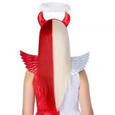 Heat Resistant Angel and Devil Split Wig at Spirit Halloween